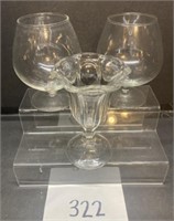 VtgAnchor Hocking Clear Glass Footed Ice Cream &