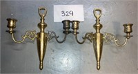 (2) Gold Metal Candle Holders