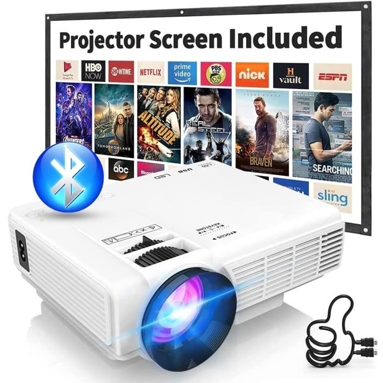 2024 Projector with 100" Projector Screen, Mini