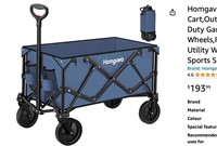 Homgava Collapsible Folding Wagon Cart, (BLACK)