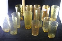 Lot of Amber/Yellow Drinking Glasses