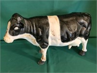 Large, Heavy Cast Iron Cow, 17" long x 10.5" tall