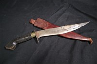 Phillipine barong knife with carved horn handle