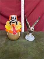 Eagle and turkey figurine