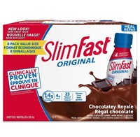 8 Pack SlimFast Original Chocolatey Royale Protein