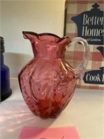 Fenton, Pitcher, Country Cranberry Glass, Fern