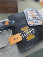 Lot of Illini items - car mats and