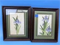 2 Framed Flower Art - signed Jean Patrick