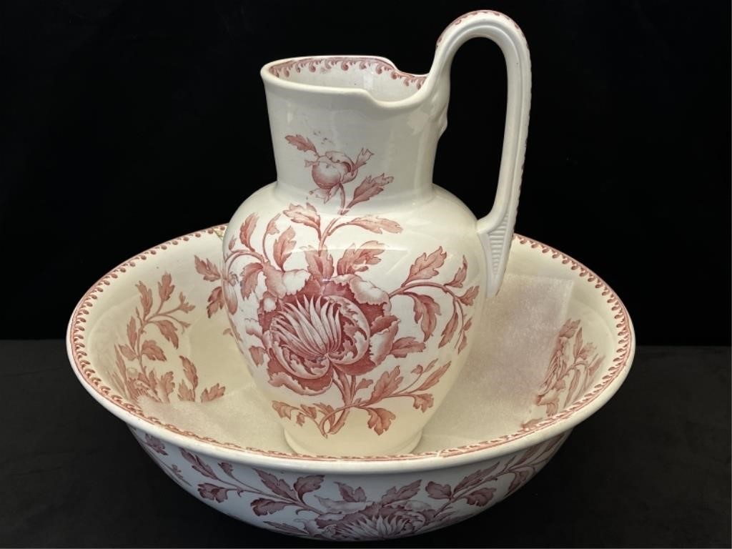 Antique French Bowl and Pitcher Set