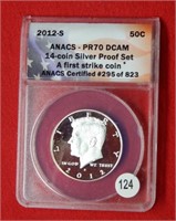 2012 S Kennedy Half Dollar ANACS PR70 DCAM