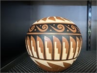 Native American Jemez Navajo Pottery Seed Pot by