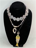 Sterling Silver, Natural Stones & Pearls Necklaces
