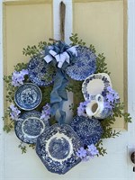 Blue China Wreath