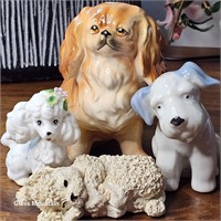 Vintage Small Dog Puppy Figurines Lot of 4