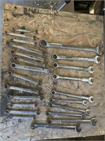 23 craftsman open/box end wrenches, metric and
