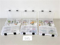 Fishing Lures and 6 Plastic Tackle Tray Boxes
