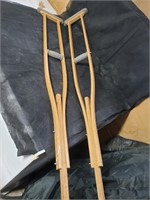 Wood crutches