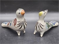 (2) Mexcian Talavera Bird Figurines