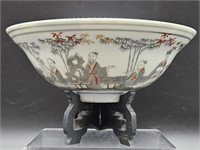 Decorative Asian Porcelain Bowl on Stand