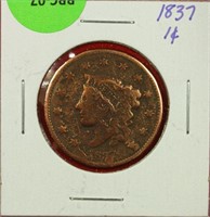1837 Coronet Large Cent AG