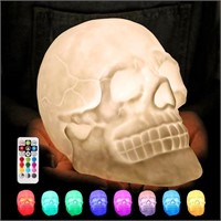 WLHONG Skull Lamp,9-Color Breathing Mode Skull