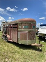 1721) 18' covered stock trailer '97 model WW brand