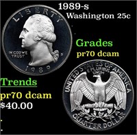 Proof 1989-s Washington Quarter 25c Grades GEM++ P