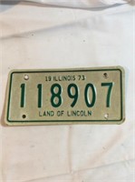 Land of Lincoln Illinois 1973 license plate