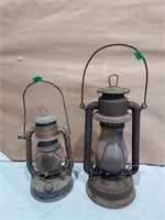 Antique Vintage Lanterns, one Globe is Broken