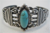 Hopi SS & Turquoise Bracelet - Tested