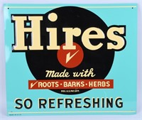 HIRES ROOTBEER "SO REFRESHING" TIN SIGN NOS