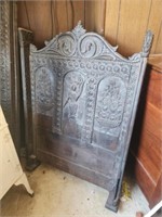 Antique Black wooden intricate bed frame