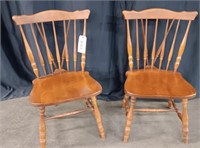 PAIR OF FIDDLEBACK MAPLE CHAIRS