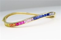 Vibrant Rainbow-Colored Bangle Bracelet