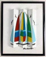 Bechdolt Signed Dimensional Sailboat Artwork