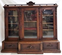 Period Victorian 3 Door Walnut Bookcase