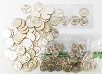 Coin Silver Dimes(69)+Quarters(62)-BU
