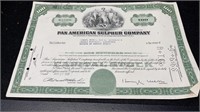 1967 100 Share Stock Certificate Pan America Sulph