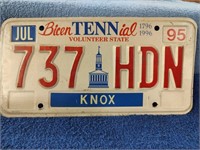 Vintage Tennessee Bicentennial Car Tag - 6" x 12"