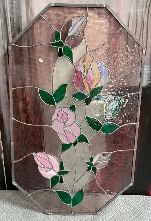 11 - STAINED GLASS ART PANEL 30"L (W96)