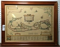 Framed Map of Bermuda