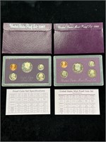 1987 & 1988 US Mint Proof Sets in Boxes