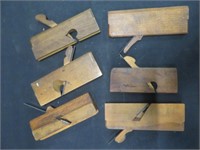 6 ANTIQUE WOODEN PLANERS
