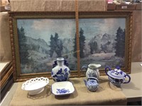 Picture, porcelain blue and white dishes
