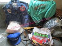 chevy jacket -ford style vest -elvis hats -misc