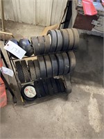 29 misc lawn wheels w/stand