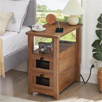 Farmhouse XXL End Table with Charging Station  Nar