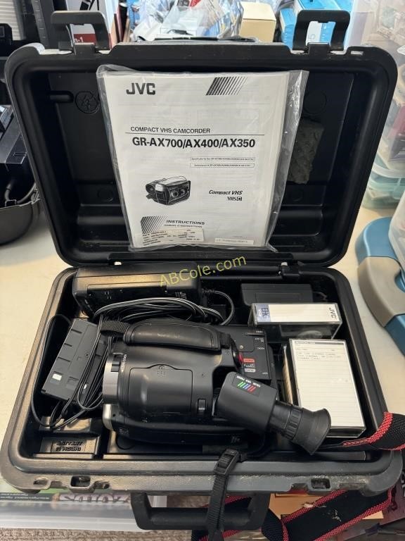 JVC Compact VHS Camcorder in case with