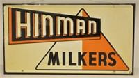 Embossed Tin Hinman Milkers Advertising Sign
