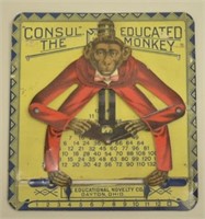 Tin Litho Education Sliding Monkey